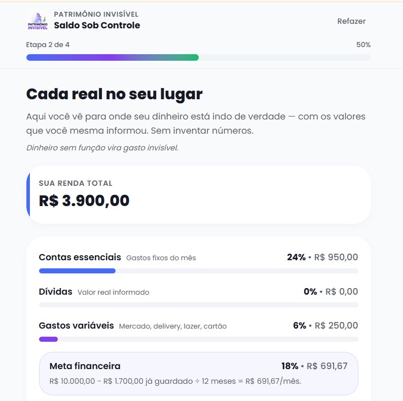 Aplicativo Saldo Sob Controle